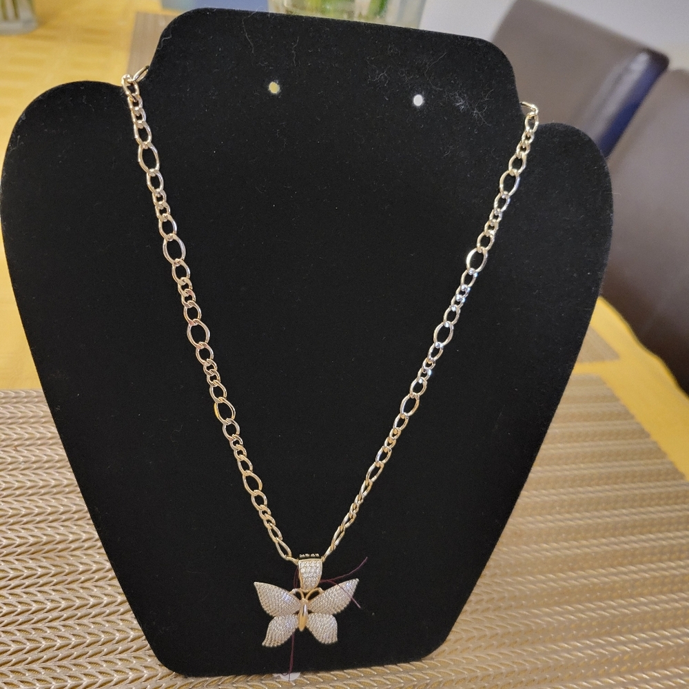 Hand Crafted Gold Butterfly Necklace